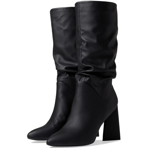 DV Dolce Vita Wandah Ruched Pull-On Mid Calf Boots Women's Size 8.5 Black - Picture 2 of 9